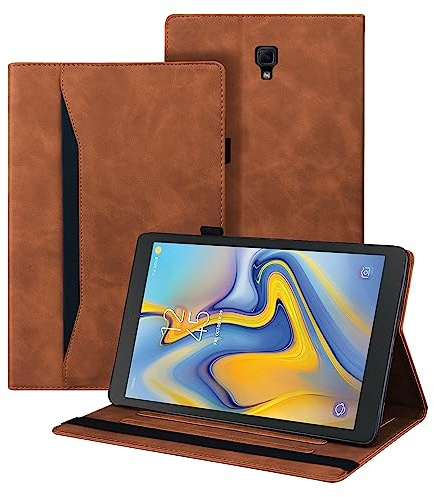 Auslbin Hülle für Samsung Galaxy Tab A 10.5 Zoll 2018 Tablet Modell SM-T590/SM-T595 Premium PU-Leder mit der Stand Funktion Kartenschlitz Schutzhülle mit Stifthalter,Braun