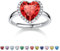 Bestyle Mondstein Ring Silber 925 Damen Verstellbare Ringe mit Geburtsstein Juli Fingerringe Herz-Ehering Rubin Schmuck für Mädchen