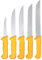 HOOZ Profi Fleischermesser Set 5-teilig aus Edelstahl - Scharfes Metzgermesser Set bestehend aus 2x Fleischermesser, 2x Stechmesser und 1x Ausbeinmesser - extrem scharfes Schlachtermesser/Küchenmesser