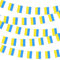 ELECLAND 10 m ukrainisches Flaggenbanner mit 38 ukrainischen Stoffflaggen für Partydekorationen im Innen- und Außenbereich