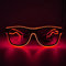 NIWWIN LED glasses, cyberpunk LED glasses, flexible wire neon glasses, flashing LED sunglasses costumes for cosplay, bar, club, party glasses, gift, party gadgets, EDM, Halloween (1, Red)