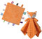 CREVENT Baby Schmusetuch,Plüsch Komfort Schnuffeltuch für Neugeborene,Weich & Waschbar Kuscheltuch Schlaftier für Babys und Kleinkinder,Spielzeug 0+ Monate(orangefarbener Fuchs + 24cmX24cm Taggies)