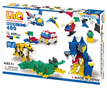 LaQ Basic 400 First Set| 400 Pieces | Age 5+ | Creative, Educational Construction Toy Block | Made in Japan
