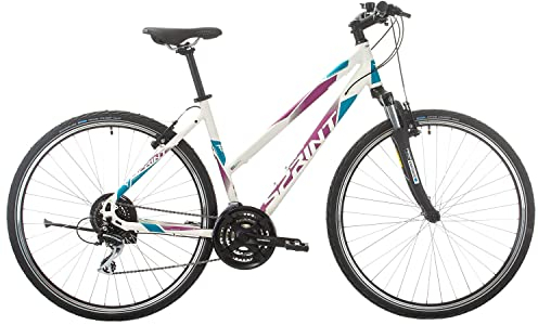 SPRINT SINTERO Lady 28 Zoll Trekking Damen Fahrrad, ALU Rahmen, 24 Gang (Weisse Perle, 480 mm)