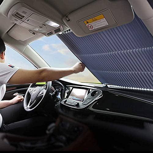 PROEI Auto Sonnenschutz für Dacia Dokker/Duster/Jogger/Lodgy/Logan/Sandero/Solenza/Spring, Teleskopisch Aluminium Heckscheibe Und Frontscheibe Sonnenschutz Autozubehör,70cm