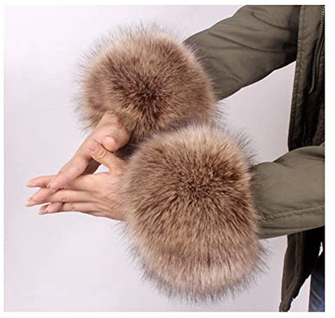 SHTGOI Damen Pelzmanschetten Fell Handgelenk Wärmer Kunstpelz Manschetten Armstulpen Winter Handwärmer Ärmel Plüsch Pulswärmer Fellstulpen Faux Pelz Armstulpen Handschuhe Fellfarbe