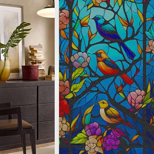 Película de privacidad para Ventana, calcomanías de Vidrio Esmerilado, no Adhesivas a Prueba de Rayos UV para decoración de Ventanas de baño, Dormitorio