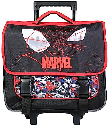 Bagtrotter Schulranzen mit Rollen 38 cm Spider-Man Schwarz Spinnennetz