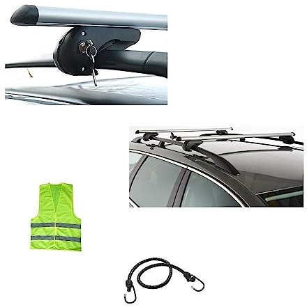 KOMPATIBEL MIT Volkswagen Sharan (7N) pro Jahr 2010 in poi DACHTRÄGER FÜR Auto 135CM BAR FÜR PKW MIT RELING Nicht VOLLSTÄNDIG AUF DEM Dach BEFESTIGT Aluminium GENEHMIGT