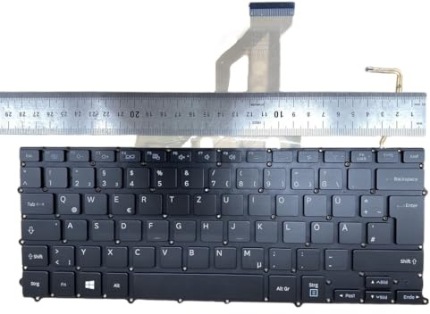 T-ProTek DEUTSCHE - Tastatur Keyboard Schwarz mit Rahmen, Beleuchtung kompatibel für Samsung NP900X3E-A01DE