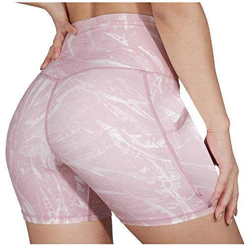 Leggings Lack Bodybuilding Hosen Kurze Hosen für Frauen Mode Fitness Yogahosen (Pink, S)