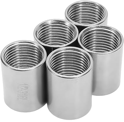 Konuooer Raccordo filettato in acciaio inox (316), raccordo filettato 1/2, tubo in acciaio inox (5 pezzi) per tubazioni, radiatori, impianti idraulici