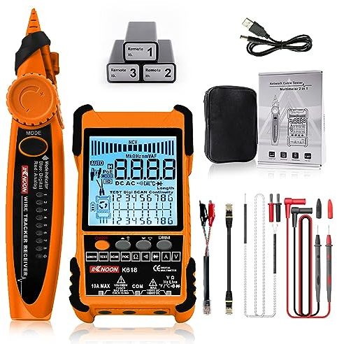 Tester per cavi portatile portatile con display LCD Analoghi Ricerca digitale Cavo di test POE Accoppiamento ID Sensibilità di accoppiamento Lunghezza del cavo di rete regolabile