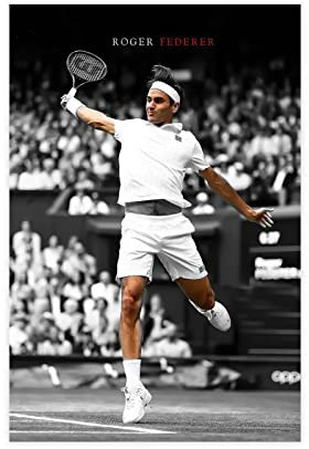 RIKCAT Roger Federer Poster auf Leinwand, Schlafzimmer, Dekoration, Sport, Landschaft, Büro, Raumdekoration, Geschenk, ungerahmt, 60 x 90 cm