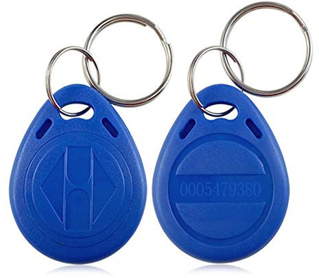 AOAMZ 10 x RFID Badges 125KHz Porte-clés EM4100 / TK4100 NFC Token Proximité Transpondeur EM Smart ID Key Card Tag Keyfobs pour Système d'Entrée de Sécurité Couleur Bleu