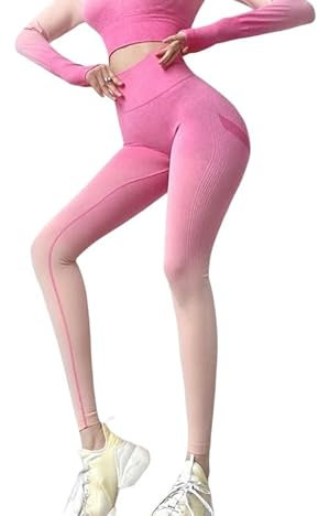 Leggins Donna Push up Leggings Sportivi Vita Alta Anticellulite Pantaloni Palestra per Fitness Yoga (M, Rosa)