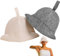 Cappello da Sauna, 2 Pezzi sentivano Cappelli di Sauna con Cordino, Cappello banya Che insulava Il Calore, Cappello da Sauna per Donne Uomini (Bianco+Grigio)
