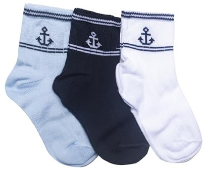 6 Paia - Calze per Neonati Estive, Premium, Traspiranti e di qualità, Non stringono e non lasciano segni, Prodotto Artigianale Made in Italy (17-18, 0H50 Abissi)