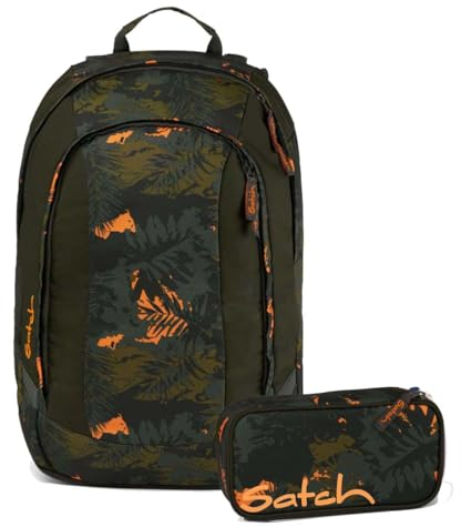 Satch Air Schulrucksack Set 2tlg. inkl. Schlamperbox (Jurassic Jungle)