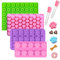LightBeacon 4 Piezas Moldes Silicona Reposteria, Alfombrilla para Hornear para Perros con 2 Goteros, Alfombrilla para Hornear Juego de Galletas para Perros, para Chocolate, Caramelo, Gelatina
