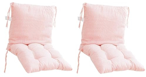 Awoyep Stuhlauflage Niedriglehner, Sitzkissen und Rückenkissen für Stühle, Stuhlkissen Auflage, Sessel Stuhl Pad für Gartenstuhl Abnehmbarem Rückenlehne Auflage (Color : A, Size : 2PCS)