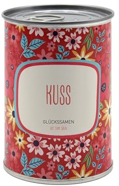 Geschenk-Anzuchtset mit personalisierter Nachricht - Geburtstagsgeschenk für Damen Herren, originelles Geschenk für Freunde Familie, für Feiern - Einfach zu verwenden - Blumen (Kuss)
