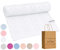 Mikos* 100% Bio-Baumwoll Leichte Babydecke - Ajourmuster - Perfekt für Sommer & Frühling - Strickdecke für Babys, Kinder und Neugeborene Hypoallergen 80x100cm (28) (Weiß)