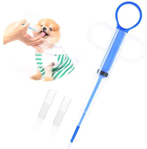 BIVOFU Alimentador Medicamentos Jeringas, Dispensador de Pastillas para Gatos, Alimentador Medicamentos de Reutilizable, Ldeal para Administrar Medicamentos Líquidos o Sólidos, Color Azul