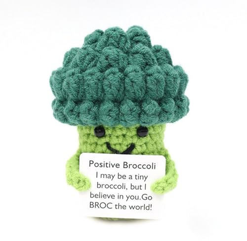 Zonoori Süßes Positives Gestricktes Spielzeug: Brokkoli Häkel, Glücksbringer Mann, Happy Potato Mutmacher