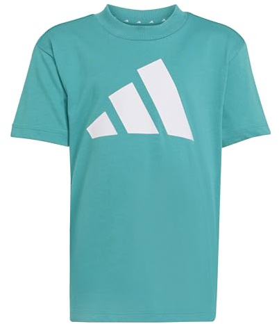 adidas Unisex Kinder Essentials Big Logo T-Shirt, Pure Teal/White, 7-8 Years