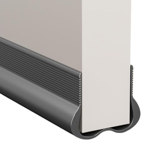 Bigougem Under Door Draft Excluder Strip, Exterior Interior Door PVC Weather Stripping for Bottom of Door Cushion Front Door Wind Draught Excluder (Grey)