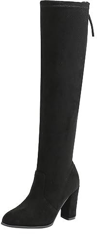 Stivali alti al ginocchio neri per le donne polpaccio largo stivali da equitazione alti al ginocchio da donna stivali alti al ginocchio da donna stivali alti al ginocchio da donna stivali con tacco