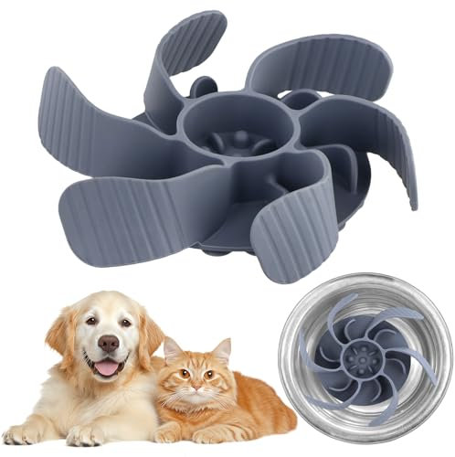QWORK® Silikon Slow Feeder Hunde, Anti Schling Einsatz für Napf mit 36 Saugnäpfen, Anpassbar Hundenapf Slow Feeder