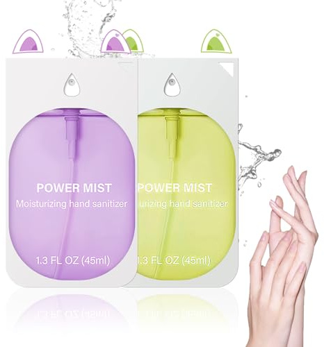 Hand Sanitizer Spray For Woman, Power Mist Hand Sanitiser Mini For Travel (Green Purple)