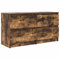 vidaXL TV Cabinet/Media Console - Smoked Oak Engineered Wood, 100x35x54 cm with 4 Drawers - Modern TV Stand for Living Room/Bedroom