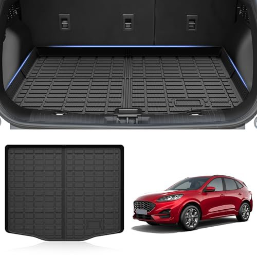 CARERSTEN Kofferraummatte Für Ford Kuga 5 Sitzer Benzinauto 2020–2024 3D Automatten Car Mats Mattenprofis Allwetter Bodenmatte Wasserdicht und rutschfest Car Floor Mats Für Ford Kuga 5 Sitzer