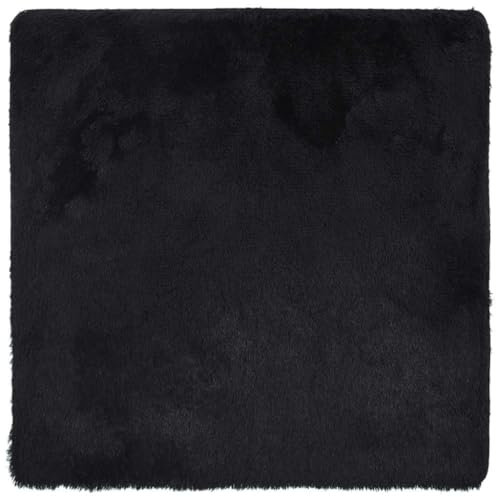 vidaXL Teppich Shaggy Hochflor Schwarz 200x200 cm Polyester, Teppich, Schlafzimmerteppich, Teppich Modern, Wohnzimmerteppich, Flauschiger Teppich