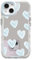 NITITOP Compatible with iPhone 13 Case Cute Glossy Mirror Love Heart Pattern for Women Girls Blue Lens Bezel Design Shockproof Silver Protective Phone Cover - Blue Heart