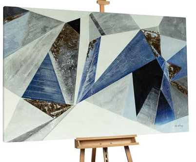 KunstLoft Ölgemälde 'Crystal Symphony' 180x120cm | Original Handgemalte Gemälde | Modern | Blau | Leinwand-Bild Ölgemälde einteilig groß | Modernes Kunst Ölbild
