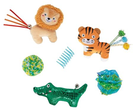Fringe Studio 6PCS Multipack Cat Toy Set That's JUST GRRRREAT, Pet Shop Collection (610023)