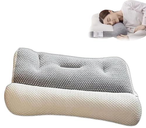 2024 Ergonomisches Schlafapnoe-Kissen, orthopädische Nackenstütze, verbessertes Design für Komfort und Ausrichtung, Weiß
