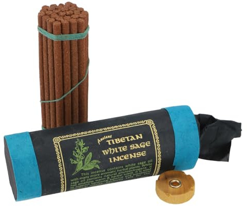 GURU SHOP Tibetische Natürliche Räucherstäbchen - Tibetan White Sage, 12x4x4 cm