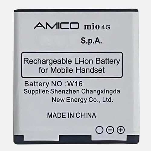 Audiosystem Batteria per BRONDI AMICO MIO 4G (NB: Non va bene per versione 3G) W16 Con Capacità Originale 1200MaH Pila Ricambio Sostituzione