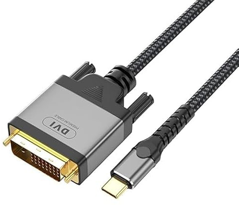 USB C auf DVI Kabel 4K @ 30Hz USB Type-C auf DVI Adapter 1080p Full HD Konverter kompatibel für Monitor, TV, Projektor, MacBook Pro, Samsung Galaxy, Surface Book, Dell, Pixelbook und mehr - 1M