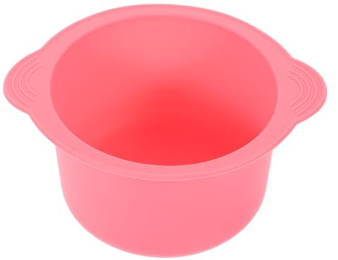 MAGICLULU Bol Chauffe-Cire en Silicone 400ml, Récipient de Rechange pour Machine à Épilation, Pot Résistant à la Chaleur pour Fonte de Cire, Cuve Pliable et Anti-Adhésive pour Cosmétique Rose