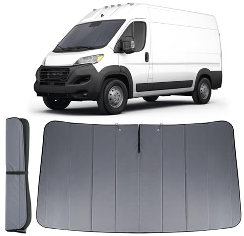 Sonnenschutz Auto Frontscheibe Ersatz für Fiat Ducato/Citroen Jumper/Peugeot Boxer 2006-2026, Luxus Windschutzscheibe, Aluminiumfolie Faltbar Sonnenblende, Verdickt Sonnenschutz Frontscheibe Abdeckung