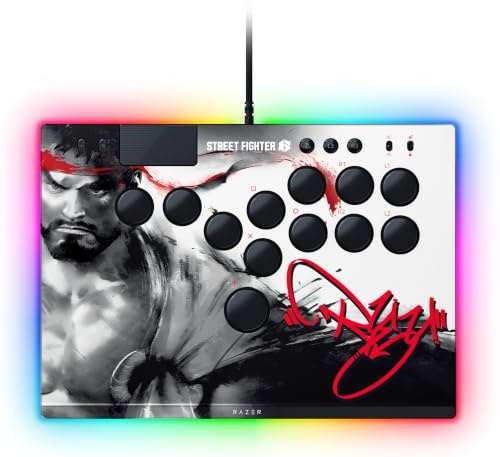 Razer Kitsune Ryu Edition - Controller ottico da sala giochi per PS5 e PC - Layout con 4 pulsanti direzionali di precisione - Interruttori ottici lineari piatti | Edizione Ryu