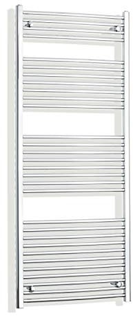 companyblue 700mm Wide Chrome Heated Towel Rail Radiator Flat/Straight Ladder for Stylish Bathroom (700 x 1700 mm)