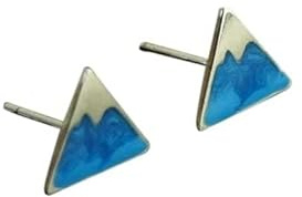 Ohrstecker Berge Emaille blau Stecker versilbert silbern Juvelato