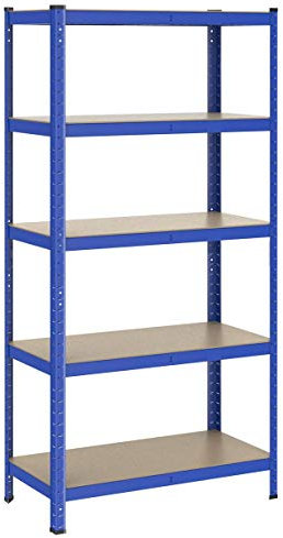 Yaheetech Étagère de Rangement à 5 Niveaux Étagere Garage Charge Lourde Capacité de 875 kg Réglable en Hauteur pour Magasin/Maison/Garage?90 x 40 x 180 cm?Bleu